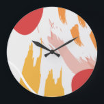 Grande Horloge Ronde Art Abstrait moderne<br><div class="desc">Brosse complexe et aquarelle dans une affiche. Parfait accent pour les maisons.</div>