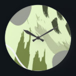 Grande Horloge Ronde Art Abstrait moderne<br><div class="desc">Brosse complexe et aquarelle dans une affiche. Parfait accent pour les maisons.</div>