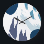 Grande Horloge Ronde Art Abstrait moderne<br><div class="desc">Brosse complexe et aquarelle dans une affiche. Parfait accent pour les maisons.</div>