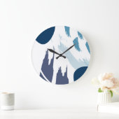 Grande Horloge Ronde Art Abstrait moderne (Maison)