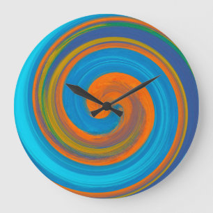 Grande Horloge Ronde Art Abstrait moderne Swirl #17