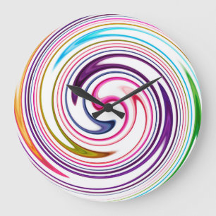 Grande Horloge Ronde Art Abstrait moderne Swirl #2