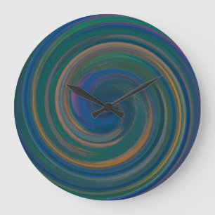 Grande Horloge Ronde Art Abstrait moderne Swirl #22