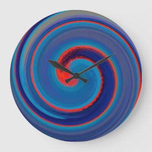 Grande Horloge Ronde Art Abstrait moderne Swirl #30
