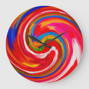 Grande Horloge Ronde Art Abstrait n° 15