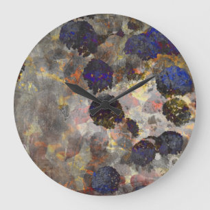 Grande Horloge Ronde Art arrière - plan numérique de l'motif floral/f