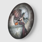 Grande Horloge Ronde Art de Fantasy Halloween (Angle)