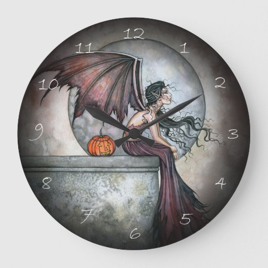 Grande Horloge Ronde Art de Fantasy Halloween (Recto)