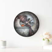 Grande Horloge Ronde Art de Fantasy Halloween (Maison)