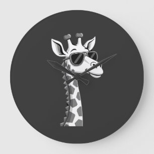 Grande Horloge Ronde Art de girafe cool pour hommes femmes enfants amat