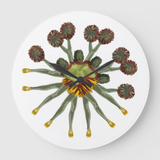 Grande Horloge Ronde Art de pom-pom girls gothique effrayant