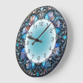 Grande Horloge Ronde Art Deco Blue (Angle)