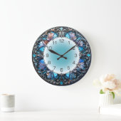 Grande Horloge Ronde Art Deco Blue (Maison)