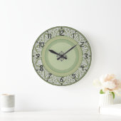 Grande Horloge Ronde Art déco de Sage Green (Maison)