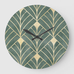 Grande Horloge Ronde Art déco d'or : Style Luxueux et sans couture