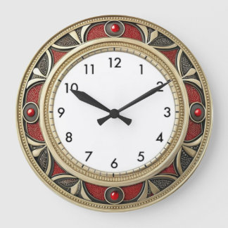 Grande Horloge Ronde Art Deco Elegant Wall