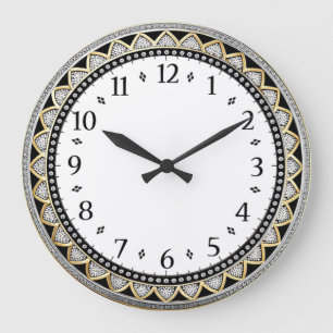 Grande Horloge Ronde Art Déco Gris