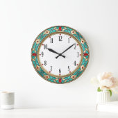 Grande Horloge Ronde Art Deco Mint Wall (Maison)
