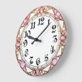 Grande Horloge Ronde Art Deco Pink (Angle)
