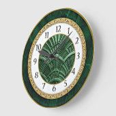 Grande Horloge Ronde Art Déco Vert (Angle)
