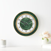 Grande Horloge Ronde Art Déco Vert (Maison)