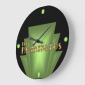 Grande Horloge Ronde Art déco vert (Angle)