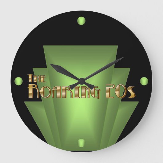 Grande Horloge Ronde Art déco vert (Recto)