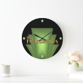 Grande Horloge Ronde Art déco vert (Maison)