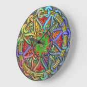 Grande Horloge Ronde Art design floral circulaire (Angle)