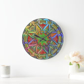 Grande Horloge Ronde Art design floral circulaire (Maison)