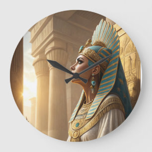 Grande Horloge Ronde art mural Hatshepsut, portrait de la reine égyptie