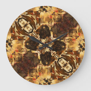 Grande Horloge Ronde Art nouveau : Brown doré Vintage