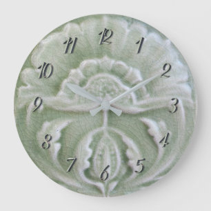Grande Horloge Ronde Art nouveau jongendstil carreaux de fleurs finitio