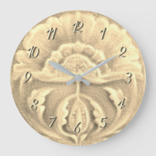 Grande Horloge Ronde Art nouveau jongendstil carreaux de fleurs finitio