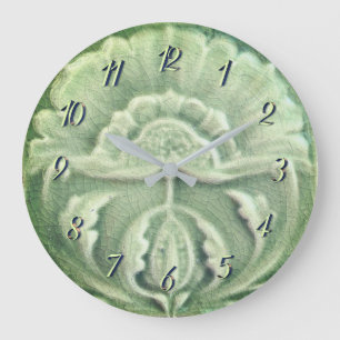 Grande Horloge Ronde Art nouveau jongendstil carreaux de fleurs finitio