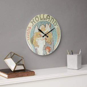 Grande Horloge Ronde Art Nouveau vintage, Holland Levensverzekering