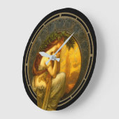 Grande Horloge Ronde Art Nouveau Woman At Sunset (Angle)