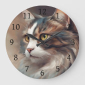 Grande Horloge Ronde Art numérique Chat 718 (Recto)