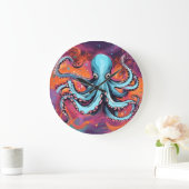 Grande Horloge Ronde Art Octopus Dream (Maison)