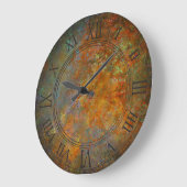 Grande Horloge Ronde Art Rustique Industriel Rouillé (Angle)