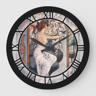 Grande Horloge Ronde Art vintage de musique de feuille de tango