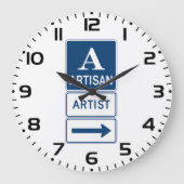 Grande Horloge Ronde Artisan Studio Signer flèche directionnelle (Recto)