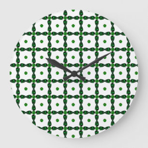 Grande Horloge Ronde Artisanat de pierre précieuse émeraude, vert