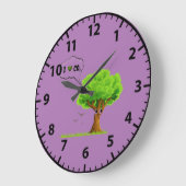 Grande Horloge Ronde Artistic Nature-Inspecred Tree Design (Angle)