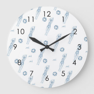 Grande Horloge Ronde Artistic Snychro Swimming Swimmers Scandi White