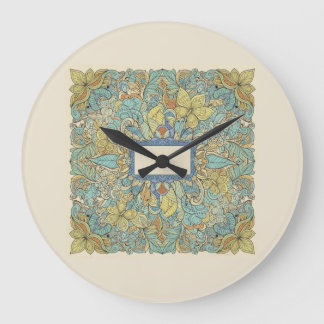 Grande Horloge Ronde Artistic Zentangle Mandala Wall Clock