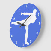 Grande Horloge Ronde Arts martiaux bleus (Angle)