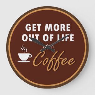 Grande Horloge Ronde "Artsy Kitchen Coffee Theme
