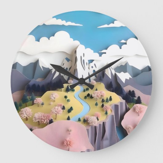 Grande Horloge Ronde Assemblage Pastel Valley (Recto)
