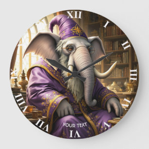Grande Horloge Ronde Assistant Eléphant d'Imaginaire mignon